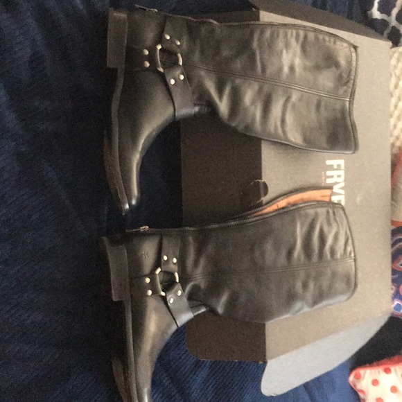 Frye Boots Phillip Harness Size 7.5 Black - Picture 1 of 4